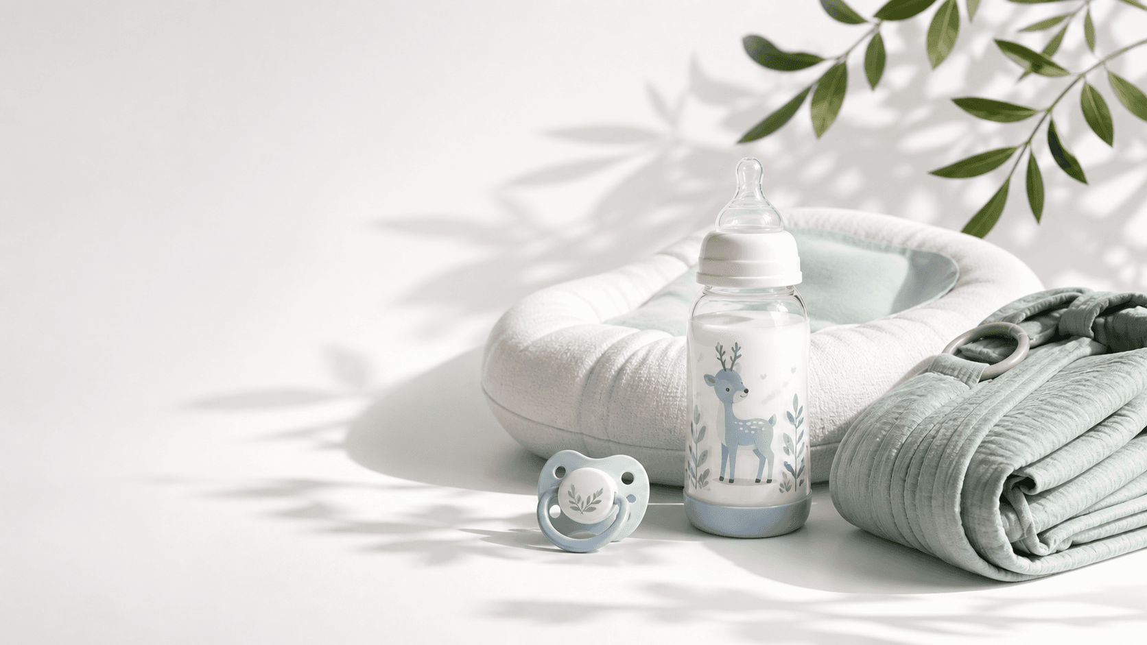 JoyKids baby essentials arranged in a bright nursery product scene